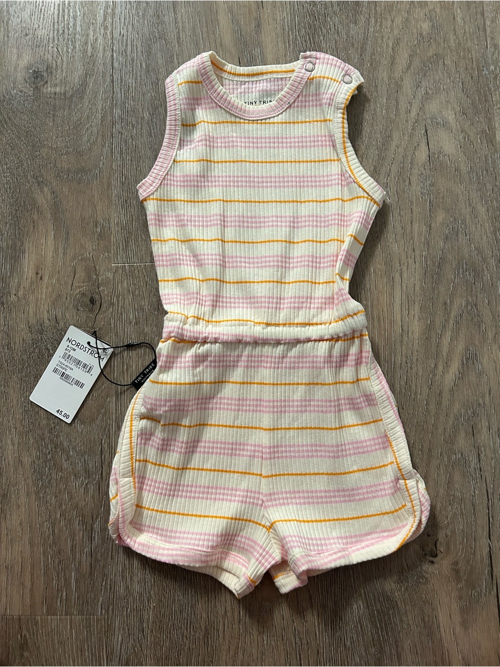 Tiny Tribe Sorbet Stripe Retro Rib Romper